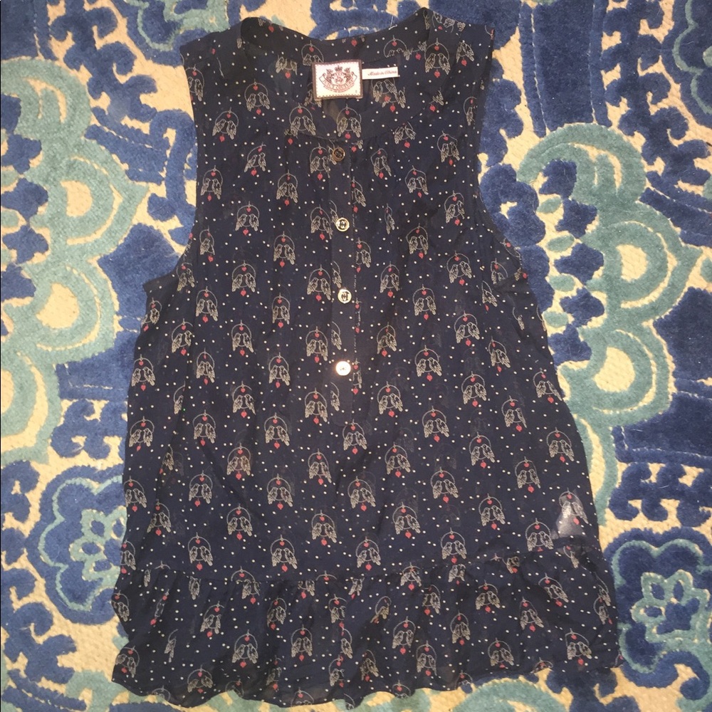 Sheer S Juicy Couture Lovebirds blouse!